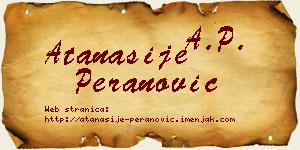 Atanasije Peranović vizit kartica